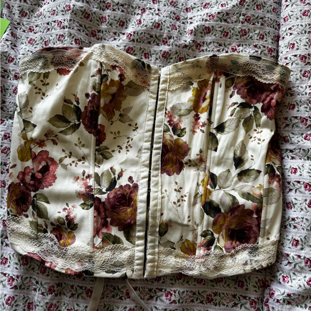 Floral Lace Bustier Top
